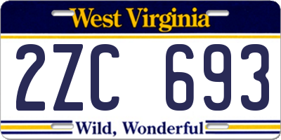 WV license plate 2ZC693