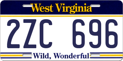 WV license plate 2ZC696