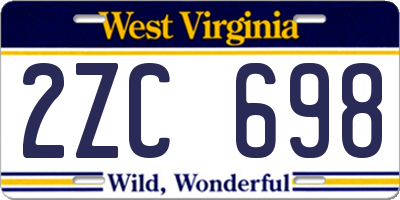 WV license plate 2ZC698