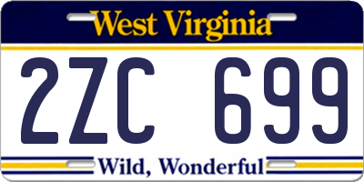 WV license plate 2ZC699