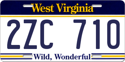 WV license plate 2ZC710