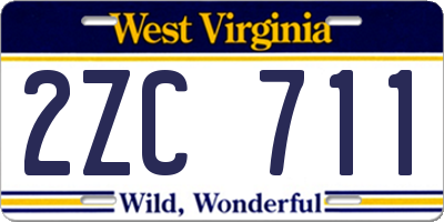 WV license plate 2ZC711