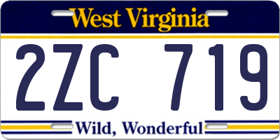 WV license plate 2ZC719