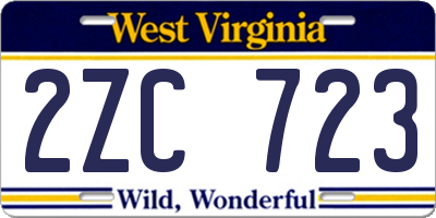 WV license plate 2ZC723
