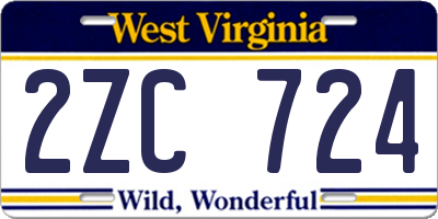 WV license plate 2ZC724
