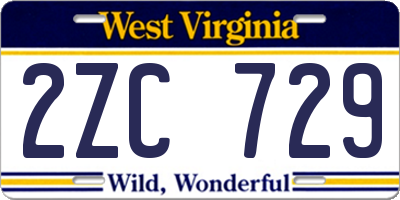 WV license plate 2ZC729