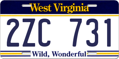 WV license plate 2ZC731