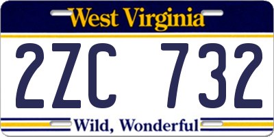 WV license plate 2ZC732