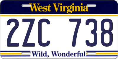 WV license plate 2ZC738