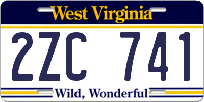 WV license plate 2ZC741