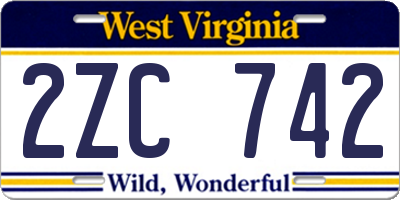 WV license plate 2ZC742