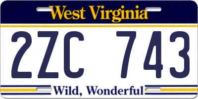 WV license plate 2ZC743