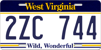 WV license plate 2ZC744
