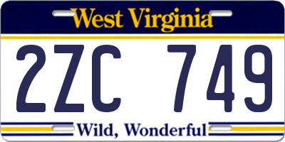 WV license plate 2ZC749