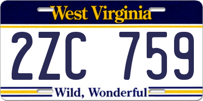WV license plate 2ZC759