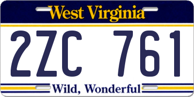 WV license plate 2ZC761