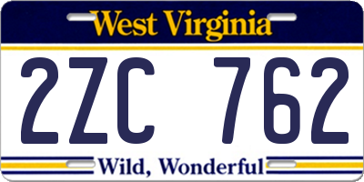 WV license plate 2ZC762
