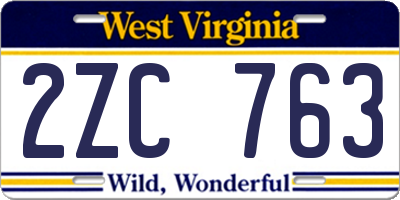 WV license plate 2ZC763