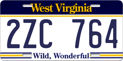 WV license plate 2ZC764