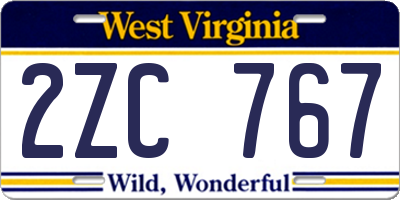WV license plate 2ZC767