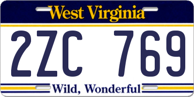 WV license plate 2ZC769