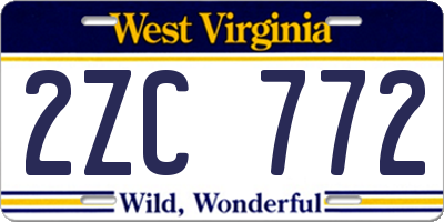 WV license plate 2ZC772