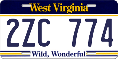 WV license plate 2ZC774