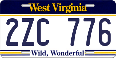 WV license plate 2ZC776