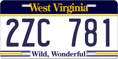 WV license plate 2ZC781