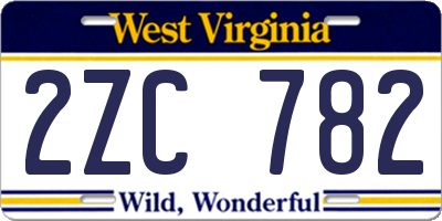 WV license plate 2ZC782