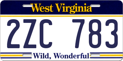WV license plate 2ZC783