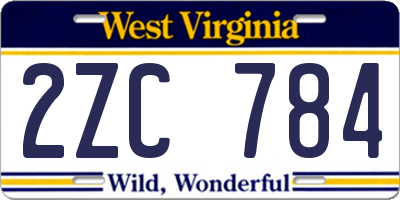 WV license plate 2ZC784