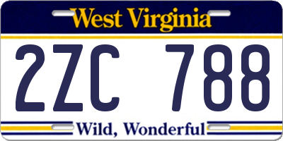 WV license plate 2ZC788