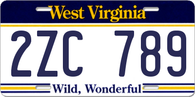WV license plate 2ZC789