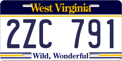WV license plate 2ZC791