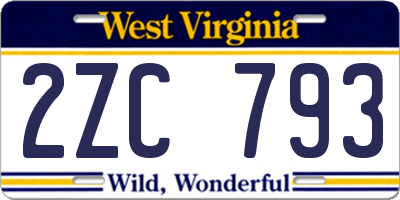 WV license plate 2ZC793
