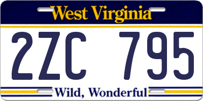 WV license plate 2ZC795