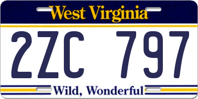 WV license plate 2ZC797