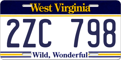 WV license plate 2ZC798