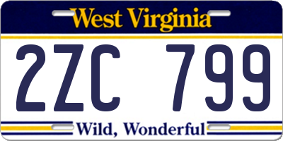 WV license plate 2ZC799