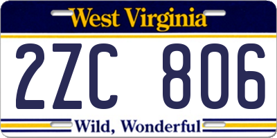 WV license plate 2ZC806
