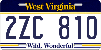 WV license plate 2ZC810