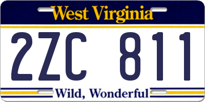 WV license plate 2ZC811