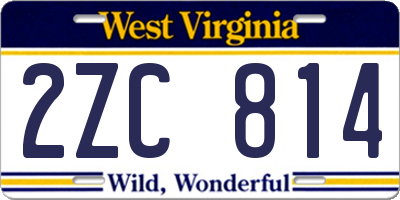 WV license plate 2ZC814