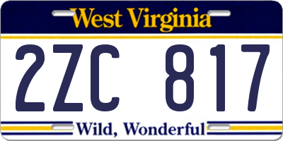 WV license plate 2ZC817