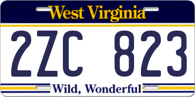 WV license plate 2ZC823