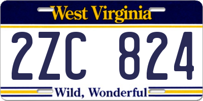 WV license plate 2ZC824