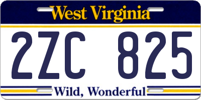 WV license plate 2ZC825