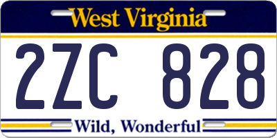 WV license plate 2ZC828
