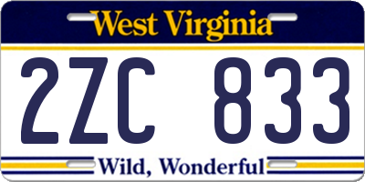 WV license plate 2ZC833